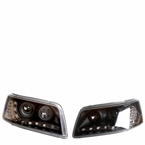 T5 Pair of Headlights Black LED daytime running lights -9.09