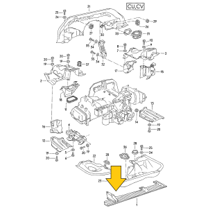 T3 hitteschild boven uitlaat Type4 motor GEBRUIKT 070119227A