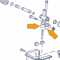 T25 Gear selector fork repair kit, 5 speed, 83 and up,  OEM 