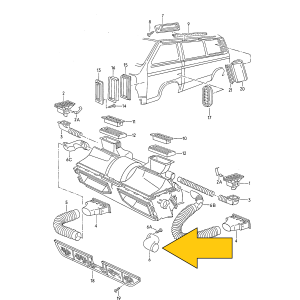 T3 verwarmingsbuis 5/1979-7/1986  orig.VW 251819727