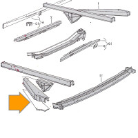 T25 lower right outrigger repair panel, orig. VW, OEM partnr