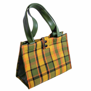 Westfalia big Handbag in Yellow plaid