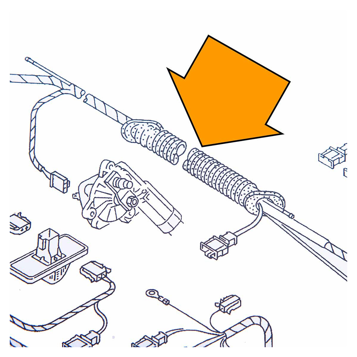 T4 Tailgate Wiring Grommet 9.90 4.03, orig. VW, OEM partnr. 7019718, 18,50