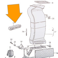 T4 luchtrooster tbv airco beige, orig. VW, 703820951A 8YS 6