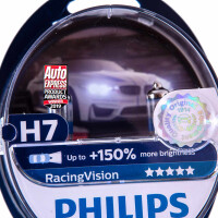 H7 Paar Halogeen lampen Philips RacingVision +150% meer lich
