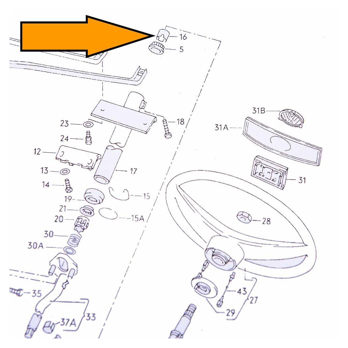 Keep Your Beetle Together! Steering Column Plastic Support Ring For VW T1 (1975-79) – 171-419-341