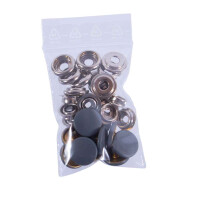 T4 Westfalia Curtain Snap Grey with screw on male, Set of 10