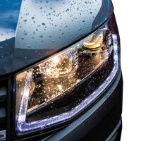 T6 LED DRL sequential indicator V3 Headlights black pair DAM
