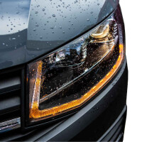 T6 LED DRL sequential indicator V3 Headlights black pair DAM
