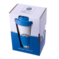 Type2 Split Blue Volkswagen Campervan Bamboo Travel Mug Blue