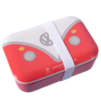 T1 VW Lunchbox Brotdose Rot aus nachhaltigem Bambus 5