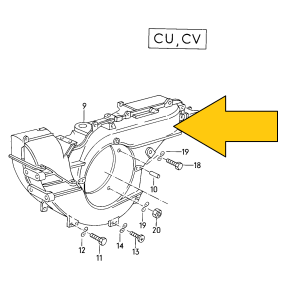 T25 fan housing CU/CV aircooled engine USED 070-119-225