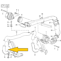 T3 Heizrohr links CT/CZ 1600cc motor 070256331 2