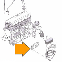 T5 pakking oliefilter behuizing 2,5l TDI, 11.03 - 11.09, 070