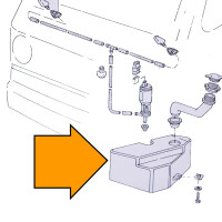 T25 front washer tank without pump. 79 - 92, OEM partnr. 251