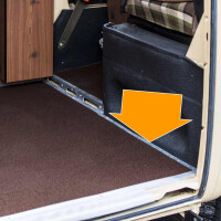 Type2 Bay window cargo carpet front edge holder next to slid