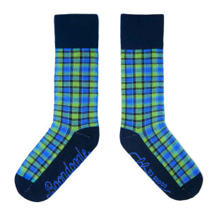 Westfalia-Style 70s Bus Plaid Socks (Blue)