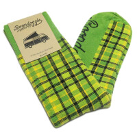 Westfalia-Style 70s Bus Plaid Socks (Green) 2