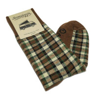 Westfalia-Style 70s Bus Plaid Socks (Brown) 2