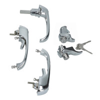 Type2 bay, complete door lock set, 8.71 - 7.74, Top Chrome w