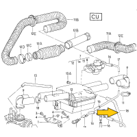 T25 air filter box connection hose 071129973-A USED 3