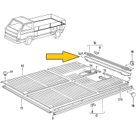 T3 reparatieplaat dwarsbalk achteraan doka/pickup orig.VW 24
