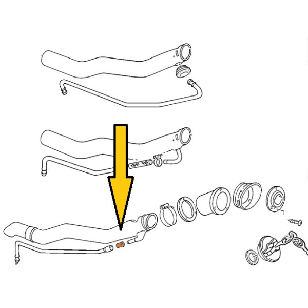 T25 grommet fuel tank breather pipe from 1983 omwards 211611833D, 4,90
