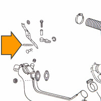 T1 T2 terugtrekveer kachelpot/gaspedaal orig. VW, 211255271 