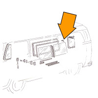 Type2 bay T25, impact profil sliding window, orig. VW, OEM p