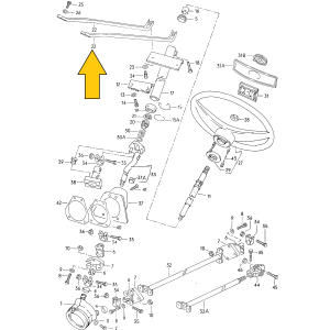 T25 Kink strut on bracket of steering column tube under...