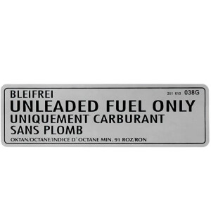 T25 Sticker unleaded fuel only 251-010-038-G