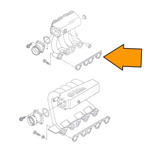 T4 Gasket intake manifold 1,9l D TD 90 - 03, OEM partnr....