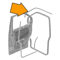 T5 T6 left upper door seal, orig. VW, OEM partnr. 7LA837761 