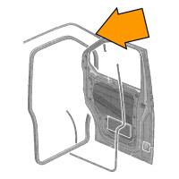T5 T6 right upper door seal, orig. VW, OEM partnr. 7LA837762