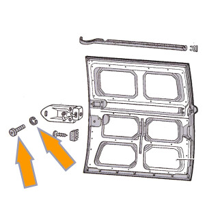 Type2 bay screw set for sliding door latch, OEM partnr. N...