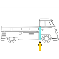 Corner post between cab and bed, 840mm, right, treasure ches