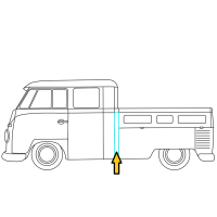 Type2 Split/Early Bay Corner post between cab and bed, 840mm