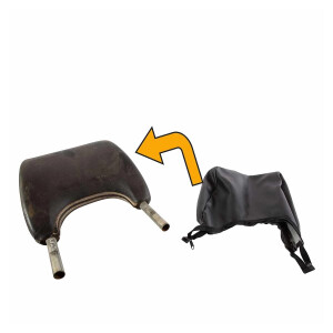 Type2 bay Headrest covers black, smooth vinyl, OEM...