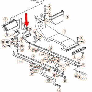 T25 Coolant hose from heater matrix to return connector,...