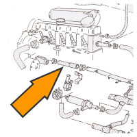 T4 Waterpump Hose 2400, 2500 TDI 1990-2003, OEM partnr.  074