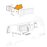 T2 1/4 klapraam glas rechts NOS, orig. VW, 271845292 3