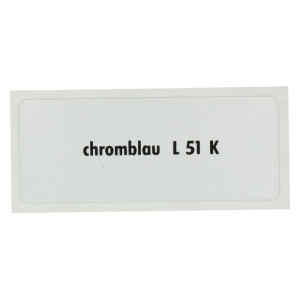 Sticker L 51 K, Chrome blue