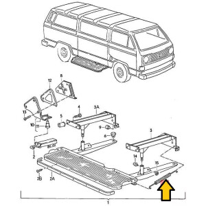 Type2 Bay T25 tension spring for ambulance step orig.VW...