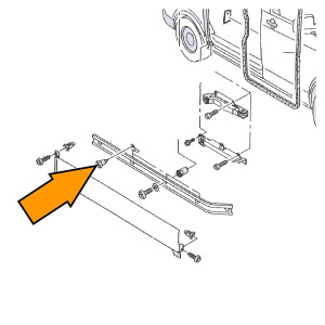 T5 T6 Fastening Clip Sliding Door Rail orig. VW OEM...