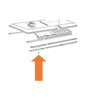 T2 Dachrahmen vorne links ohne Klemmleiste orig. VW Verglnr.