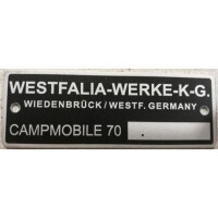 Westfalia campmobile 70 ID-tag gallery