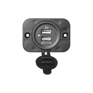 USB double built-in socket Type A 3100mA 12V/24V