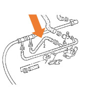 T3 koelslang van van thermostaat naar koelvloeistofleiding 6