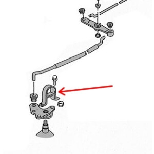 T4 schakelgaffel kop 2.5 TDi 701711243B