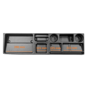 T25 dashboard tray, black, for drinks cans and small...